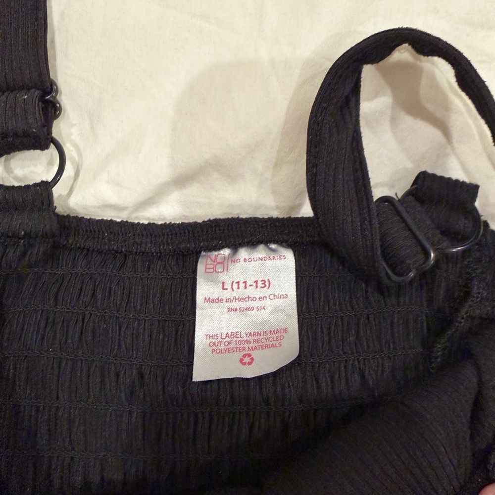 No Boundaries Black Wide-Leg Jumpsuit with Button Front - Picture 3 of 3